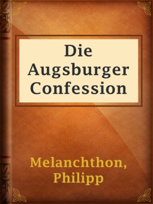 cover image of Die Augsburger Confession